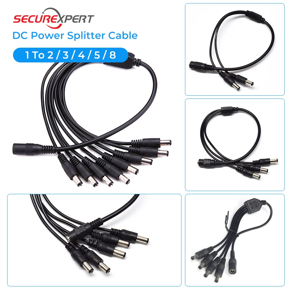 DC power splitter cable for cctv security adapter connector male DC Female To 2/3/4/5/8 Power Splitter Cable Adapter Connector 
DC power splitter cable for cctv security adapter connector male DC Female To 2/3/4/5/8 Power Splitter Cable Adapter Connector