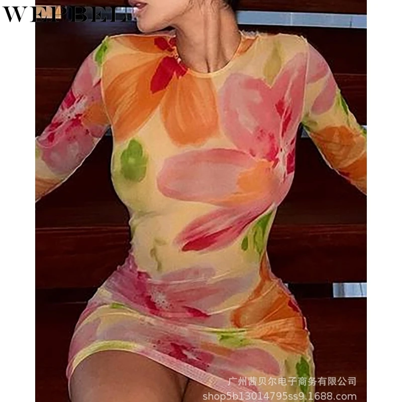 Платье WEPBEL, женское пикантное приталенное платье с принтом, летнее модное мини-платье с длинным рукавом, круглым вырезом и высокой талией
Платье WEPBEL, женское пикантное приталенное платье с принтом, летнее модное мини-платье с длинным рукавом, круглым вырезом и высокой талией