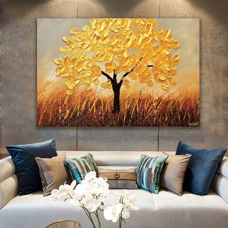 Modern New Handmade Large Canvas Art Oil Painting Knife Golden Tree Paintings For Home Living Room Hotel Decor Wall Art Pictures
Modern New Handmade Large Canvas Art Oil Painting Knife Golden Tree Paintings For Home Living Room Hotel Decor Wall Art Pictures