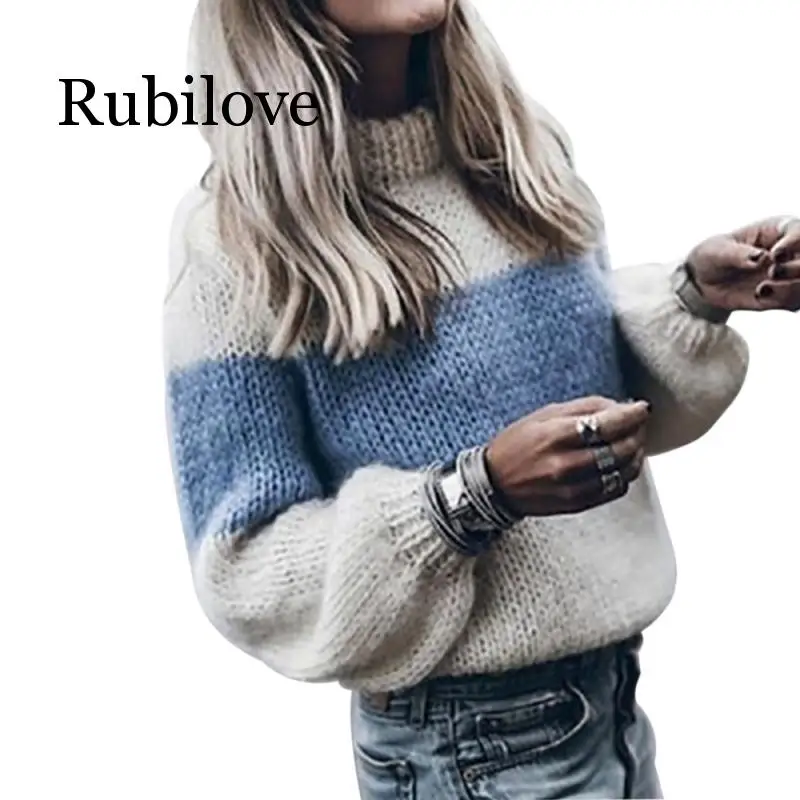 Женский трикотажный свитер Rubilove, универсальный Повседневный пуловер в полоску с круглым вырезом и длинным рукавом, Осень-зима 2019
Женский трикотажный свитер Rubilove, универсальный Повседневный пуловер в полоску с круглым вырезом и длинным рукавом, Осень-зима 2019