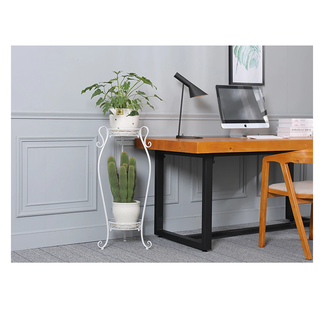 66 X 22cm 2-Layer Wrought Iron Plant Stand Metal Flower Pot Holder Indoor Floor-Standing Flower Pot Standing - White New Gifts
66 X 22cm 2-Layer Wrought Iron Plant Stand Metal Flower Pot Holder Indoor Floor-Standing Flower Pot Standing - White New Gifts