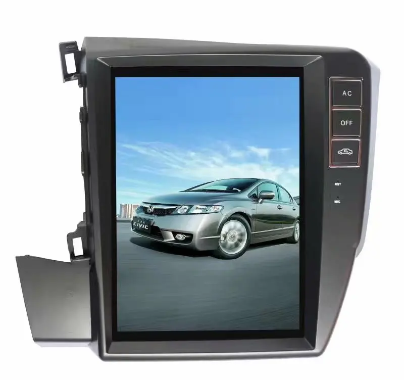 Автомобильный радиоплеер с вертикальным IPS экраном 10 4 дюйма для Honda Civic 2012 2013