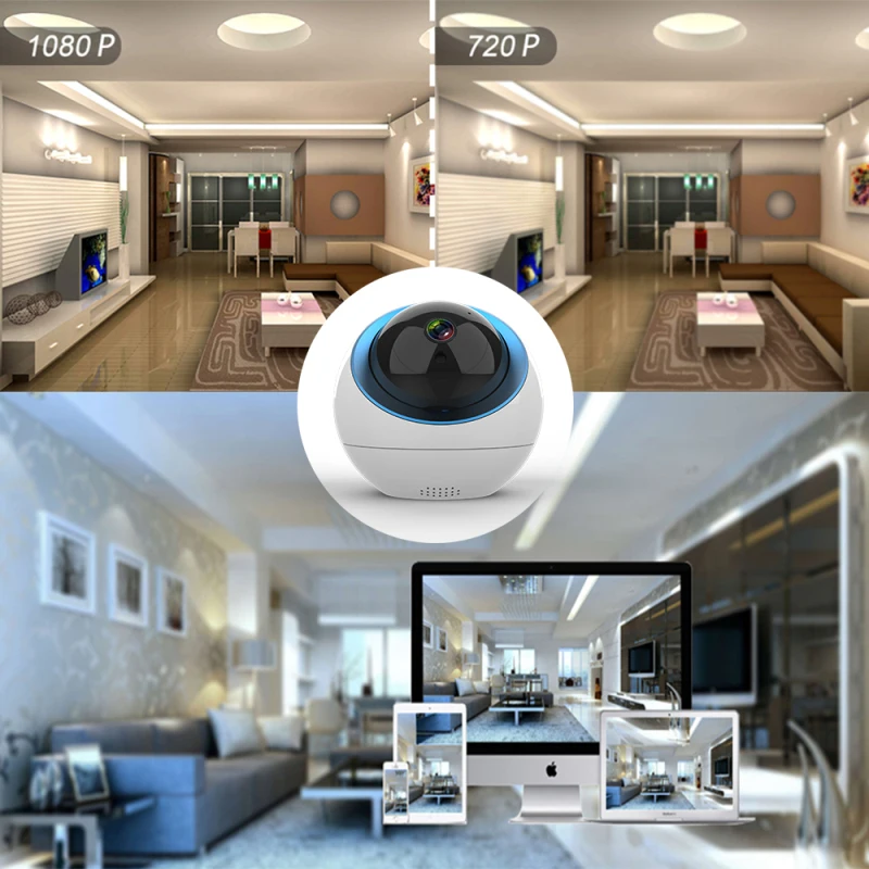 1080P HD облачная купольная ip камера беспроводная Wi Fi видеонаблюдения
