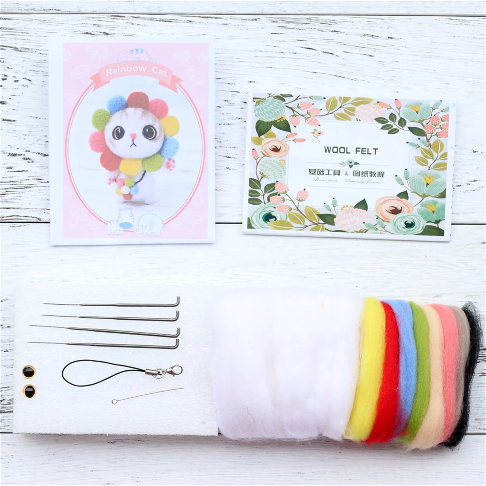 Lovely cat series wool felts Cute Cat Pattern Handmade DIY Poke Wool Felts Material Production Package Gift For baby Girl
Lovely cat series wool felts Cute Cat Pattern Handmade DIY Poke Wool Felts Material Production Package Gift For baby Girl