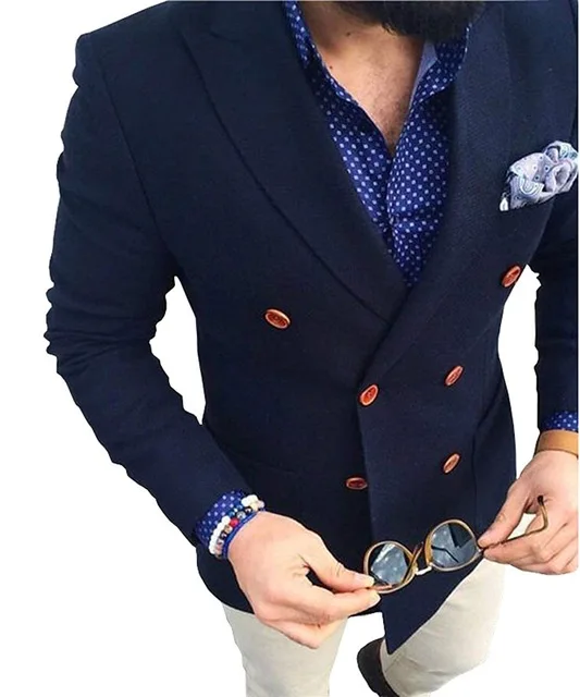 Мужской облегающий деловой костюм, темно-синий двубортный блейзер и бежевые брюки, повседневные костюмы из 2 предметов на заказ для выпускн... 
Мужской облегающий деловой костюм, темно-синий двубортный блейзер и бежевые брюки, повседневные костюмы из 2 предметов на заказ для выпускн...