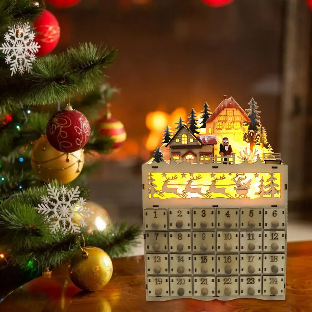 Wooden Christmas Advent Calendar With LED Light Snow Old Man Christmas Ornament Special Days Reminder Board New Year Decoration
Wooden Christmas Advent Calendar With LED Light Snow Old Man Christmas Ornament Special Days Reminder Board New Year Decoration