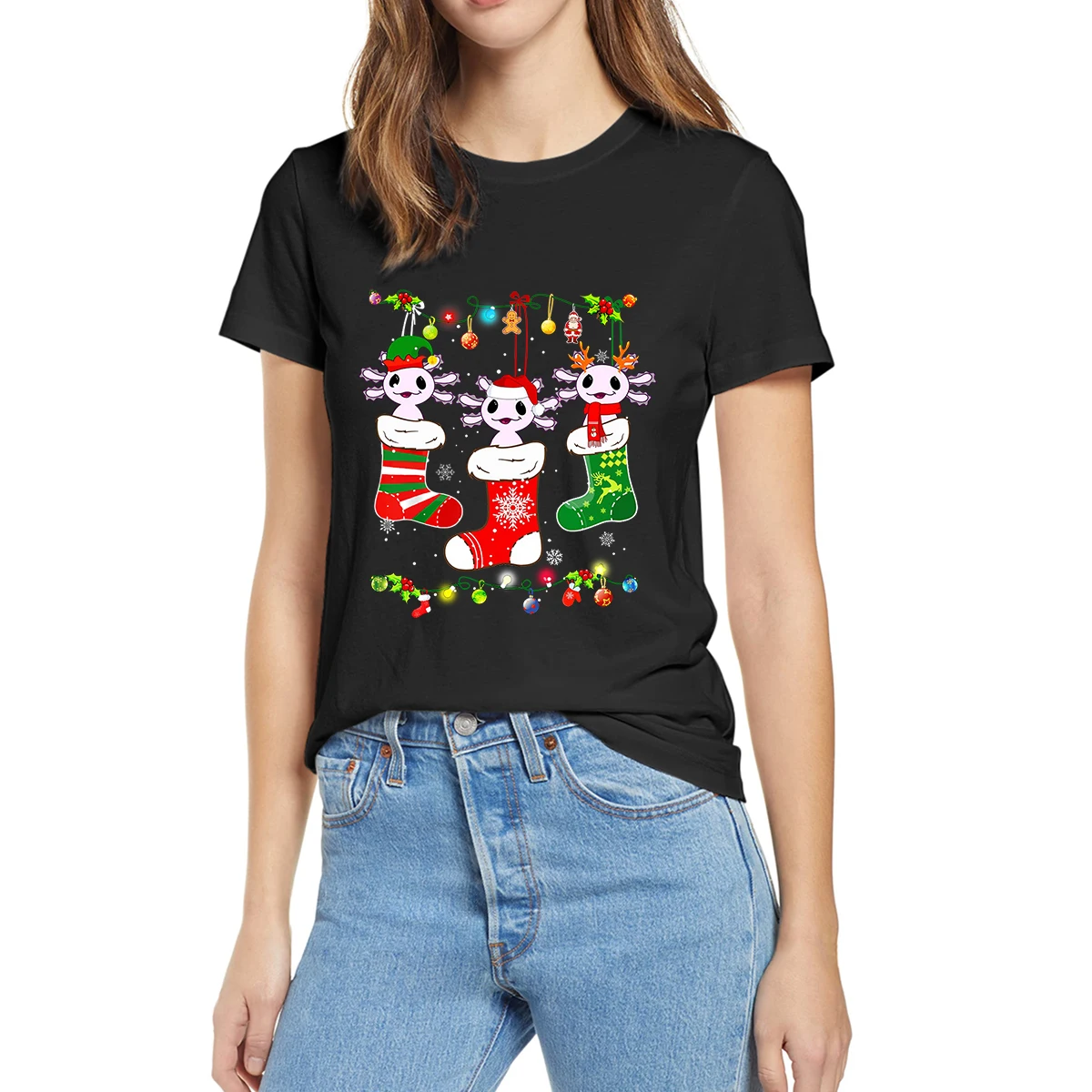 Christmas Axolotl Xmas Stockings Animal Lover Funny Family Xmas Summer Women 100% Cotton Novelty T-Shirt EU Size Casual Tee
Christmas Axolotl Xmas Stockings Animal Lover Funny Family Xmas Summer Women 100% Cotton Novelty T-Shirt EU Size Casual Tee