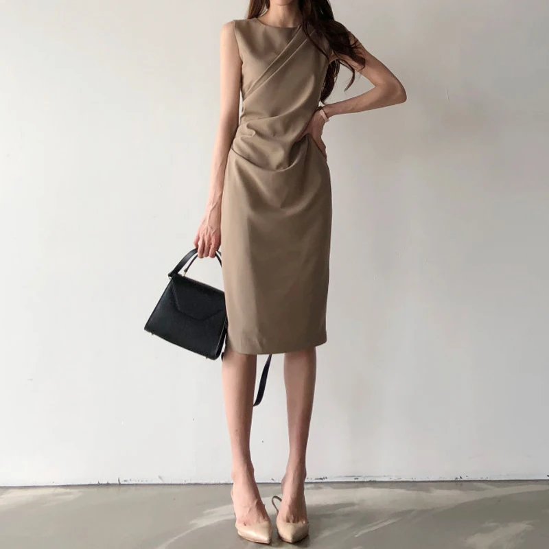 2021Elegant Women Office Dress New Summer Sleeveless Bodycon Dresses Retro Women Midi Solid Black Long Robe
2021Elegant Women Office Dress New Summer Sleeveless Bodycon Dresses Retro Women Midi Solid Black Long Robe