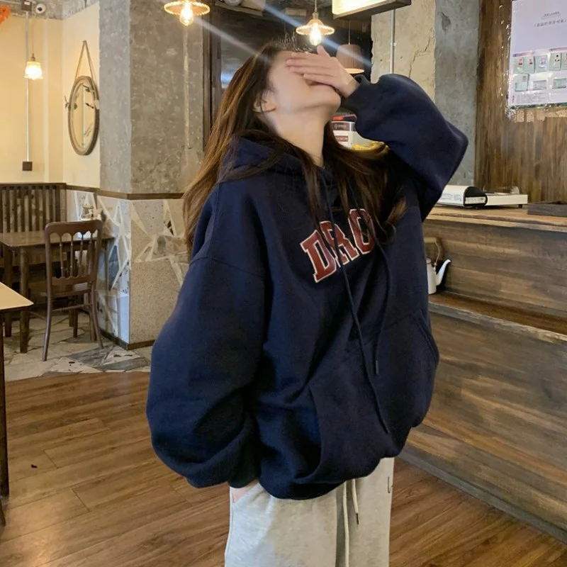 Navy Plush Thickened Hoodie Women's Autumn And Winter 2021 New Loose Lazy Bf Style Design Top
Navy Plush Thickened Hoodie Women's Autumn And Winter 2021 New Loose Lazy Bf Style Design Top