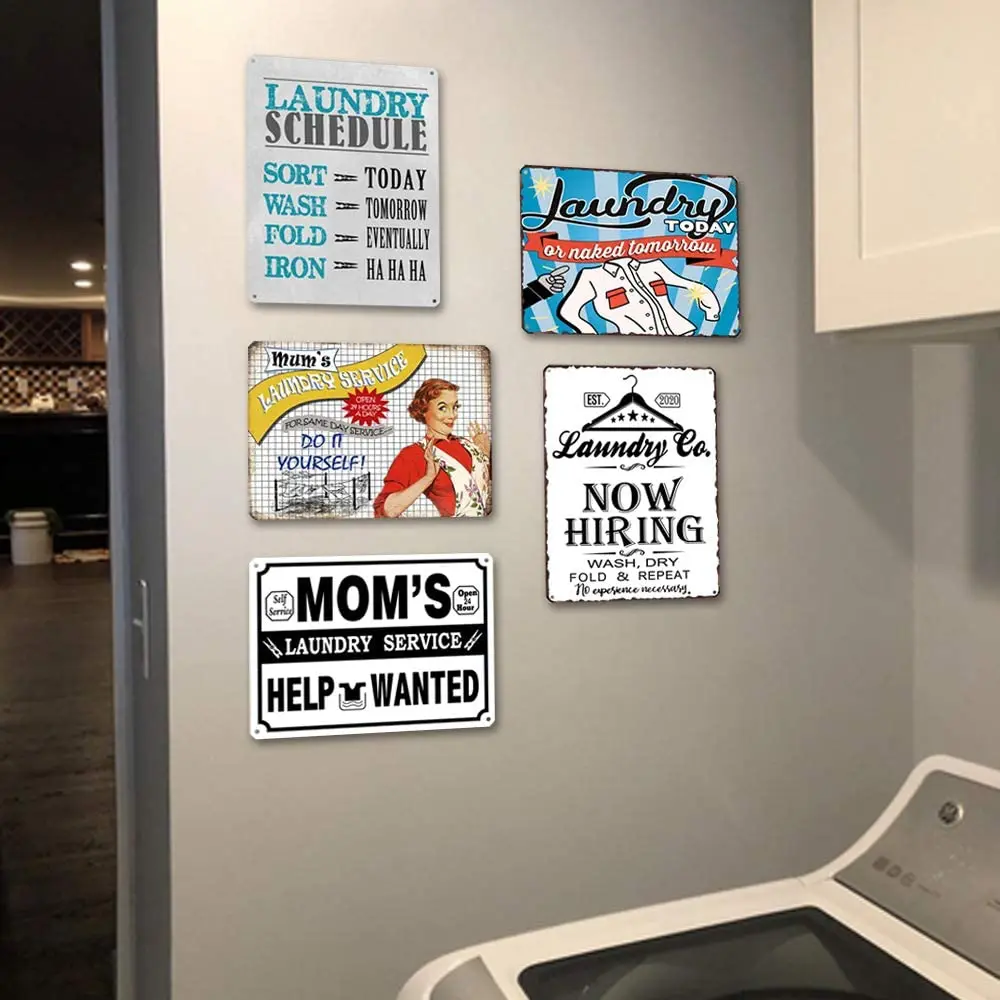 Goutoports Laundry Room Vintage Metal Sign Now Hiring White Decorative Signs Wash Room Home Decor Art Signs 7.9x11.8 Inch
Goutoports Laundry Room Vintage Metal Sign Now Hiring White Decorative Signs Wash Room Home Decor Art Signs 7.9x11.8 Inch