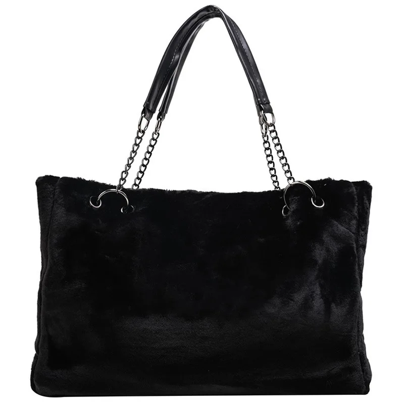 Faux Fur Women Shoulder Bag Casual Plush Lady Tote Handbag Fashion Chain Larger Capacity Shopping Bag Travel Purse Female Winter
Faux Fur Women Shoulder Bag Casual Plush Lady Tote Handbag Fashion Chain Larger Capacity Shopping Bag Travel Purse Female Winter