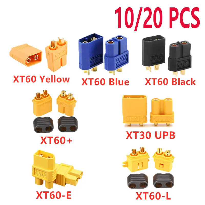 10/20 шт., XT60 черный/синий/XT60 +/XT30UPB/ XT60-E/XT60-L, штепсельные Разъемы «папа», «мама» для радиоуправляемого Lipo аккумулятора, квадрокоптера, дрона
10/20 шт., XT60 черный/синий/XT60 +/XT30UPB/ XT60-E/XT60-L, штепсельные Разъемы «папа», «мама» для радиоуправляемого Lipo аккумулятора, квадрокоптера, дрона