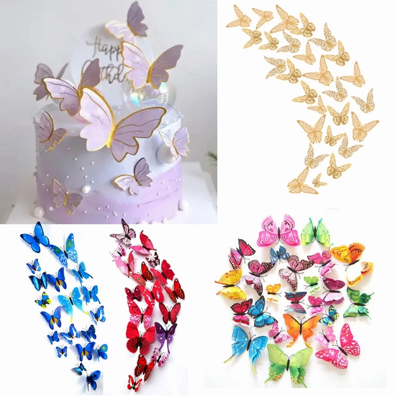 Cake Decorations 3D Butterfly Cake Toppers Happy Birthday Handmade Painted Wedding Birthday Baby Shower Party Baking Supplies
Cake Decorations 3D Butterfly Cake Toppers Happy Birthday Handmade Painted Wedding Birthday Baby Shower Party Baking Supplies