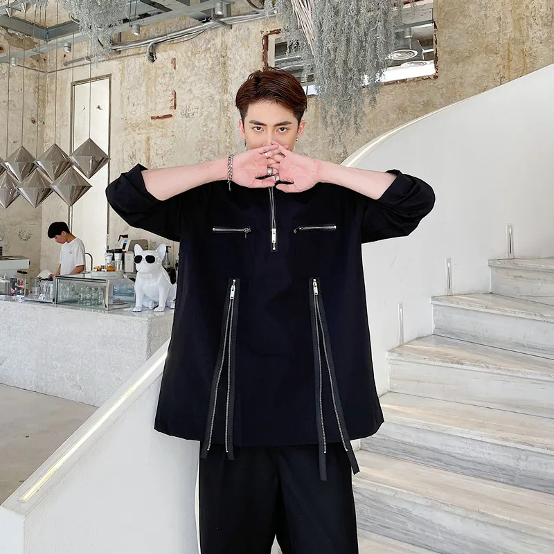 Men Casual Shirts Zipper Brand Design Turn Down Collar Shirts Gothic Oversize Dark Owen Tees Japan Koren Style Chemise Homme
Men Casual Shirts Zipper Brand Design Turn Down Collar Shirts Gothic Oversize Dark Owen Tees Japan Koren Style Chemise Homme