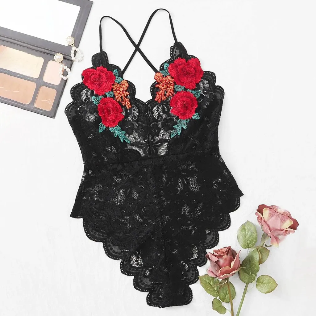 Sexy Lace Lingerie Pajamas Women Underwear Sleepwear Bodysuit Jumpsuit Teddy 
Sexy Lace Lingerie Pajamas Women Underwear Sleepwear Bodysuit Jumpsuit Teddy