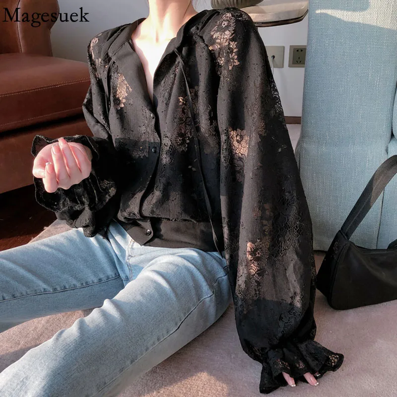 Floral Lantern Sleeve New Office Lady Shirts Spring Long Sleeve Lace Blouse for Women Women Autumn Black Female Clothing 12691
Floral Lantern Sleeve New Office Lady Shirts Spring Long Sleeve Lace Blouse for Women Women Autumn Black Female Clothing 12691