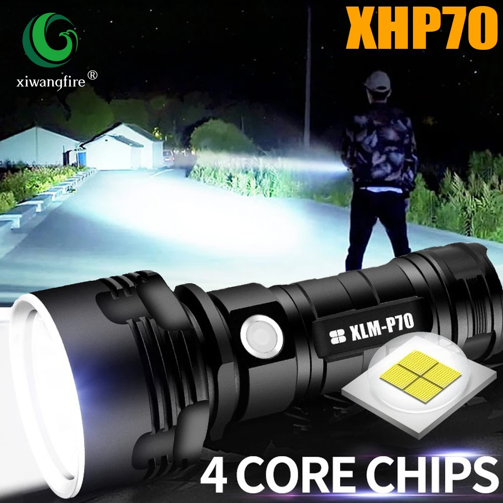 Супер мощный XHP70 L2 светодиодный тактический фонарь USB Перезаряжаемый