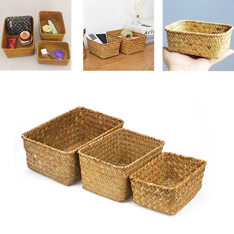 Rectangular Handwoven Natural Seagrass Wicker Storage Basket Home Organizer Bins Eco-Friendly Hamper Clothes Fruit Picnic Basket
Rectangular Handwoven Natural Seagrass Wicker Storage Basket Home Organizer Bins Eco-Friendly Hamper Clothes Fruit Picnic Basket