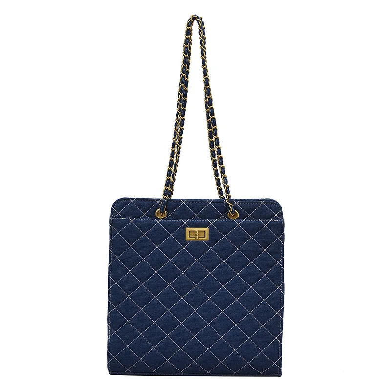 Large Capacity Shoulder Bags Denim Tote Bag Fashion Lingge Handbag for Women 2021 Female Branded Bag Designer Bag and Purses
Large Capacity Shoulder Bags Denim Tote Bag Fashion Lingge Handbag for Women 2021 Female Branded Bag Designer Bag and Purses