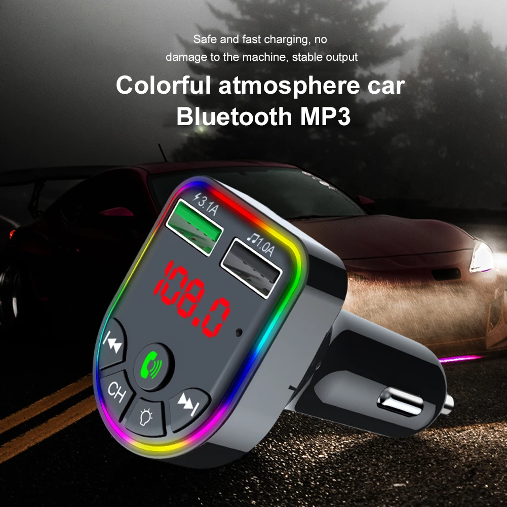 Автомобильный FM-передатчик Bluetooth 5,0, mp3-плеер, 12-24 В, аудиоприемник, двойной 3,1 А, USB, микрофон с быстрой зарядкой, цветные светодиодные FM-переда...
Автомобильный FM-передатчик Bluetooth 5,0, mp3-плеер, 12-24 В, аудиоприемник, двойной 3,1 А, USB, микрофон с быстрой зарядкой, цветные светодиодные FM-переда...