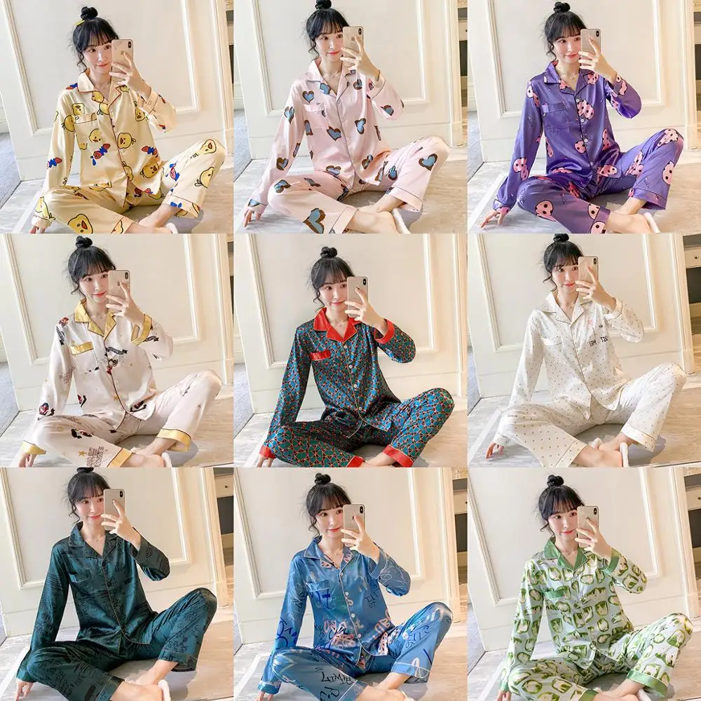 SLPBELY Ice Silk Women Sexy New Faux Silk Pajamas Nightwear Women Set Soft and Comfortable Simple Leisure Long Sleeve Sleepwear
SLPBELY Ice Silk Women Sexy New Faux Silk Pajamas Nightwear Women Set Soft and Comfortable Simple Leisure Long Sleeve Sleepwear