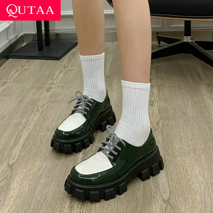 Женские туфли из натуральной кожи QUTAA, разноцветные туфли-лодочки на платформе, с круглым носком, на шнуровке, на квадратном каблуке, размеры...
Женские туфли из натуральной кожи QUTAA, разноцветные туфли-лодочки на платформе, с круглым носком, на шнуровке, на квадратном каблуке, размеры...