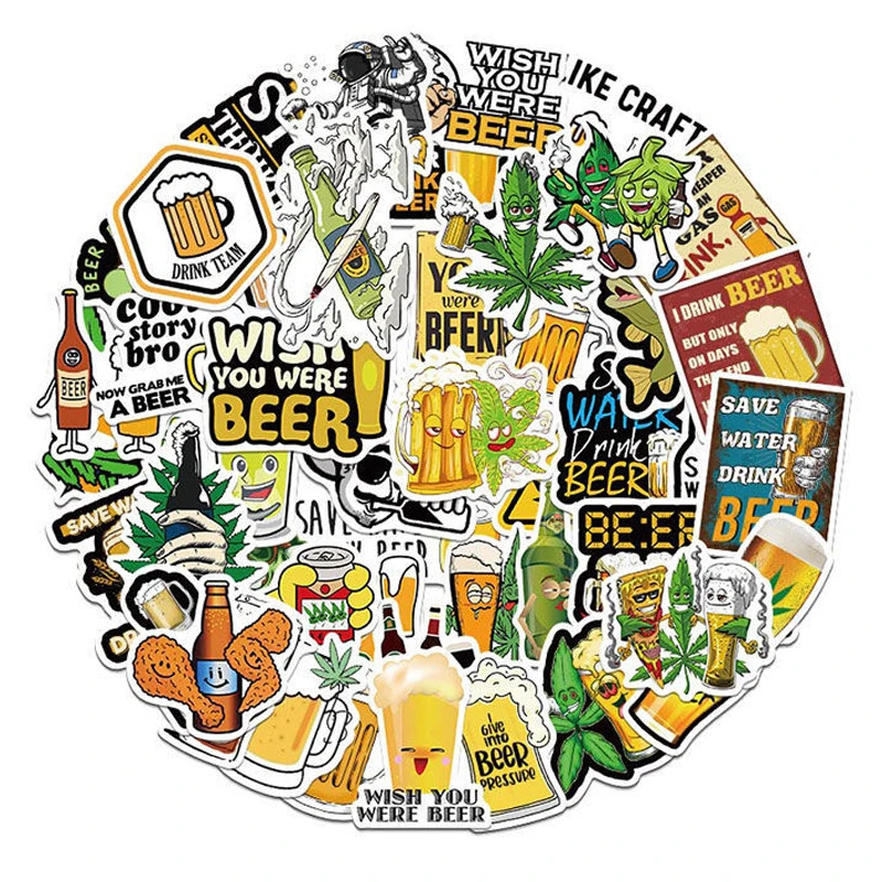 XTZ018# 50 Pieces of Funny Beer Cartoon Car Stickers For Motorcycle Laptop Water Cup Decoration Removable Waterproof Stickers
XTZ018# 50 Pieces of Funny Beer Cartoon Car Stickers For Motorcycle Laptop Water Cup Decoration Removable Waterproof Stickers