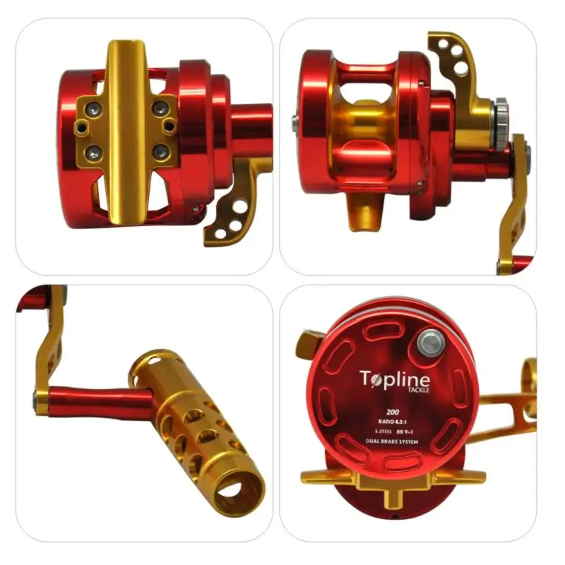 Left/Right Hand Fishing Slow Jigging Reel Aluminum CNC Red Metal Sea Boat Wheel High Speed Max Drag 30kg-35kg JIG Trolling Reel
Left/Right Hand Fishing Slow Jigging Reel Aluminum CNC Red Metal Sea Boat Wheel High Speed Max Drag 30kg-35kg JIG Trolling Reel