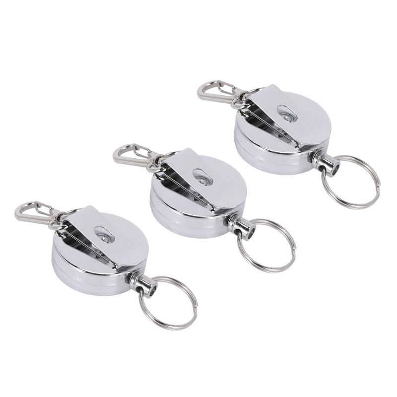 3 Pcs Stainless Silver Retractable Key Chain Recoil Keyring Heavy Duty Steel
3 Pcs Stainless Silver Retractable Key Chain Recoil Keyring Heavy Duty Steel