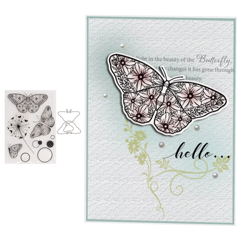 Butterfly Clear Stamps and Metal Cutting Dies for DIY Scrapbooking Crafts Dies Cut Card Make Photo Album Sheet Decoration
Butterfly Clear Stamps and Metal Cutting Dies for DIY Scrapbooking Crafts Dies Cut Card Make Photo Album Sheet Decoration
