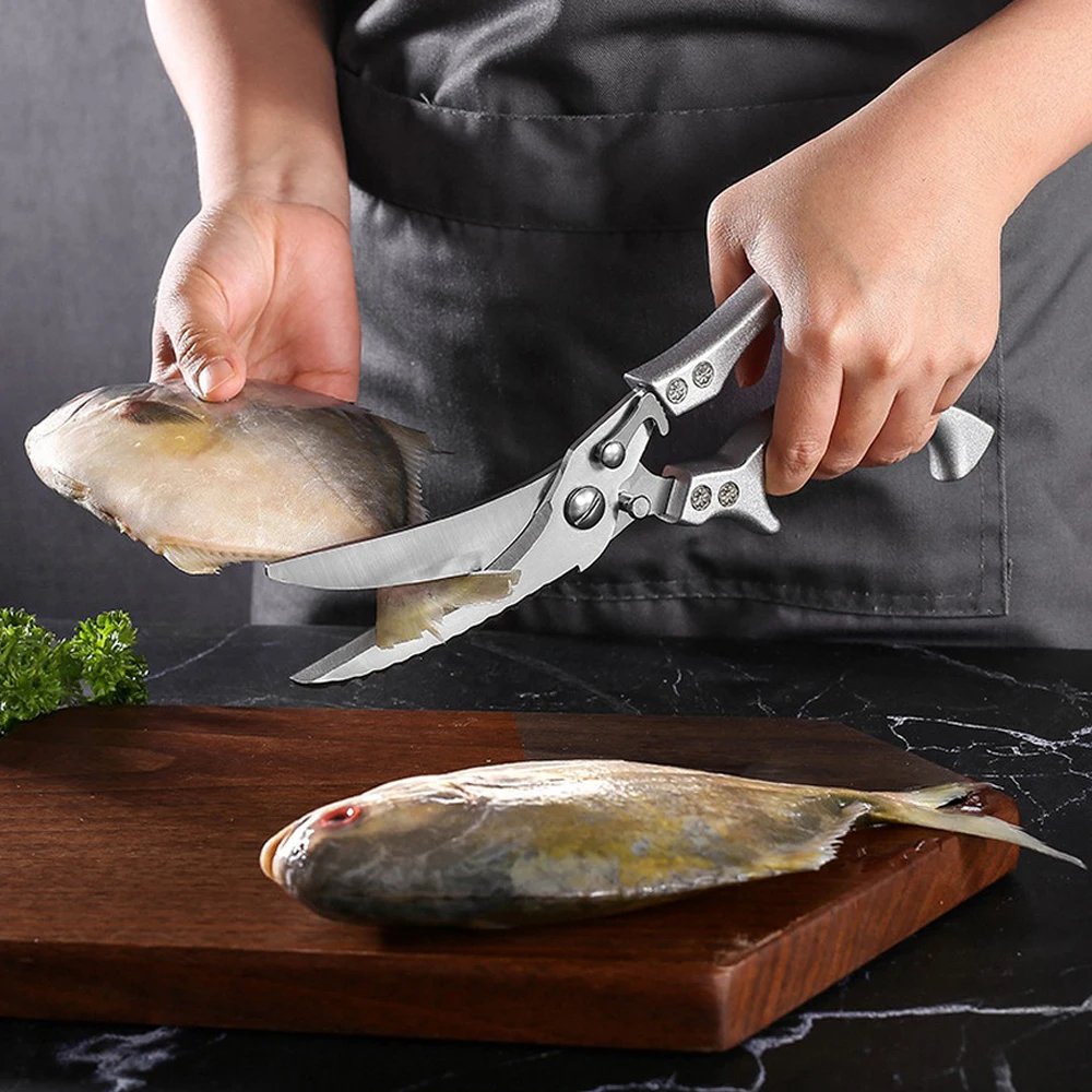 Multifunctional Kitchen Scissors Strong Chicken Bone Stainless Steel Household Fish Bone Seafood Vegetable Scissors Tool
Multifunctional Kitchen Scissors Strong Chicken Bone Stainless Steel Household Fish Bone Seafood Vegetable Scissors Tool