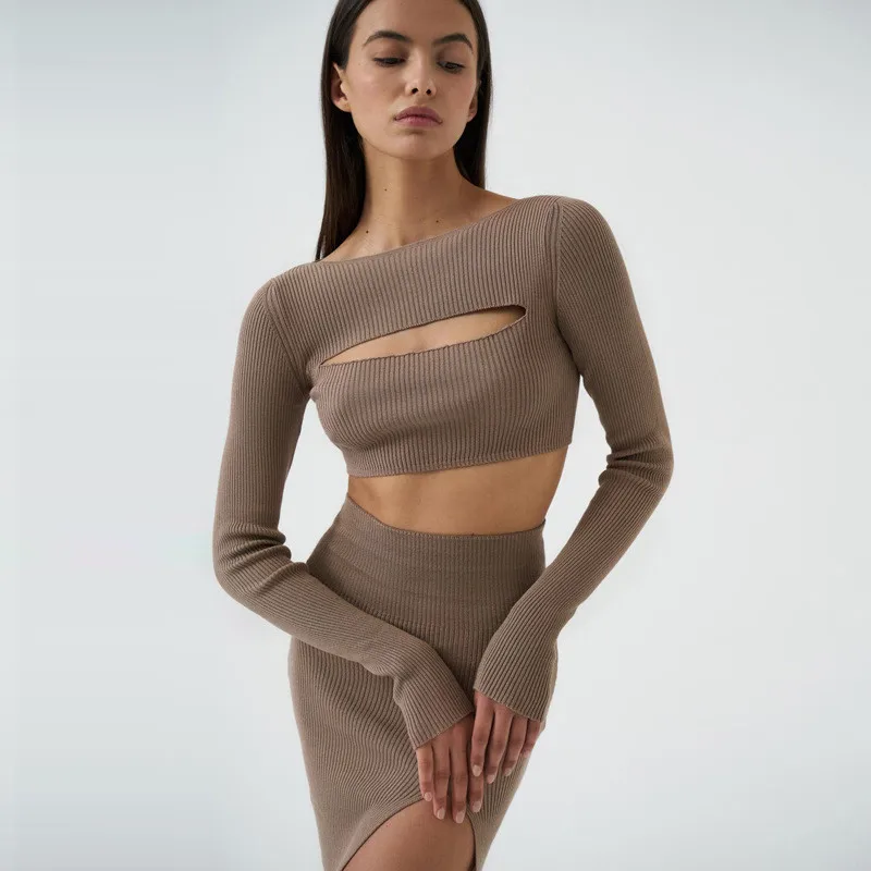 2020 Autumn Winter Suits Women Tracksuits Two Piece Sets (Tees+Skirt) Sexy Club Hollow Out Solid Bodycon Female Suit Sets Women
2020 Autumn Winter Suits Women Tracksuits Two Piece Sets (Tees+Skirt) Sexy Club Hollow Out Solid Bodycon Female Suit Sets Women