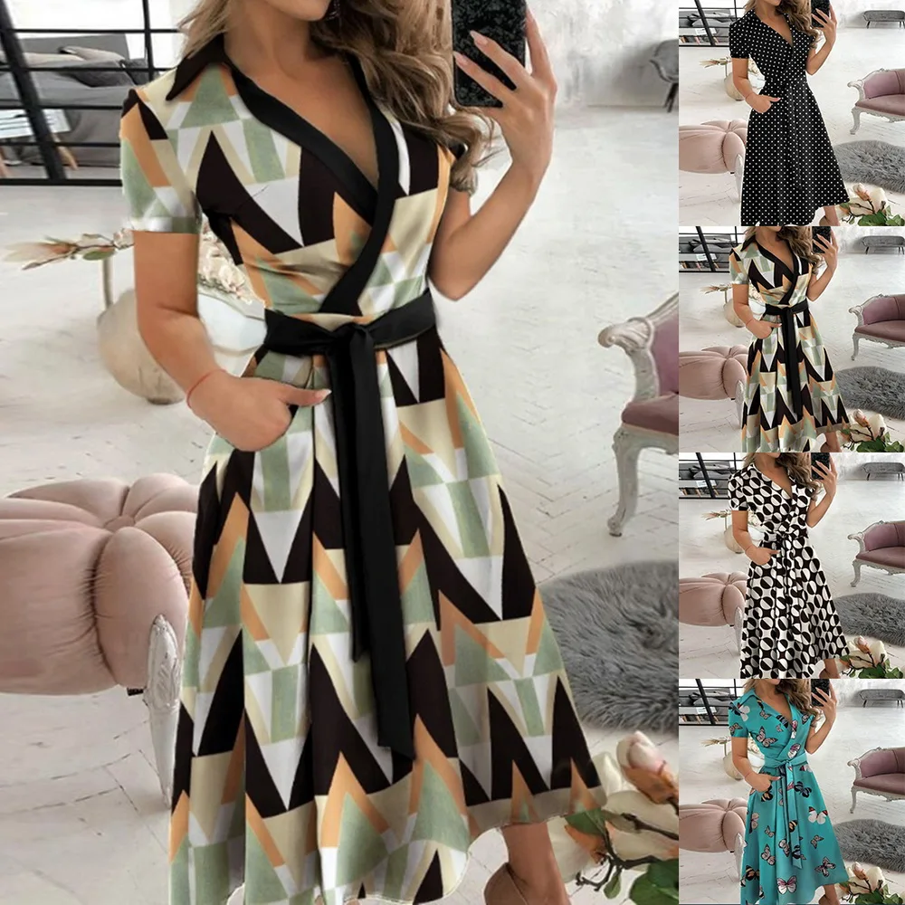 Autumn Lady Women's Shirt Dress Wave Print Long Sleeve V-neck Casual Loose Holiday Midi Dress Plus Size
Autumn Lady Women's Shirt Dress Wave Print Long Sleeve V-neck Casual Loose Holiday Midi Dress Plus Size