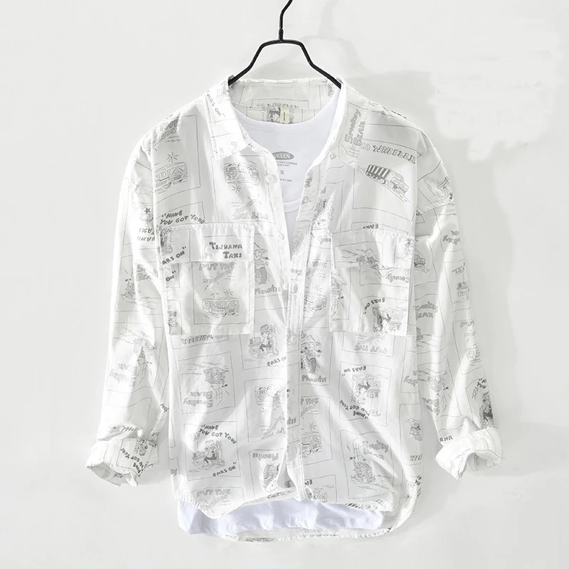 Spring and Summer New Men Pure Cotton Beach Style Print Casual Long Sleeve Shirt Thin Coat
Spring and Summer New Men Pure Cotton Beach Style Print Casual Long Sleeve Shirt Thin Coat