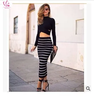 New Fashion 2 Piece Set Women Crop Top and Skirt Set Cross Crop Top and Striped Pencil Skirt Long Maxi Skirt Set Cropped
New Fashion 2 Piece Set Women Crop Top and Skirt Set Cross Crop Top and Striped Pencil Skirt Long Maxi Skirt Set Cropped