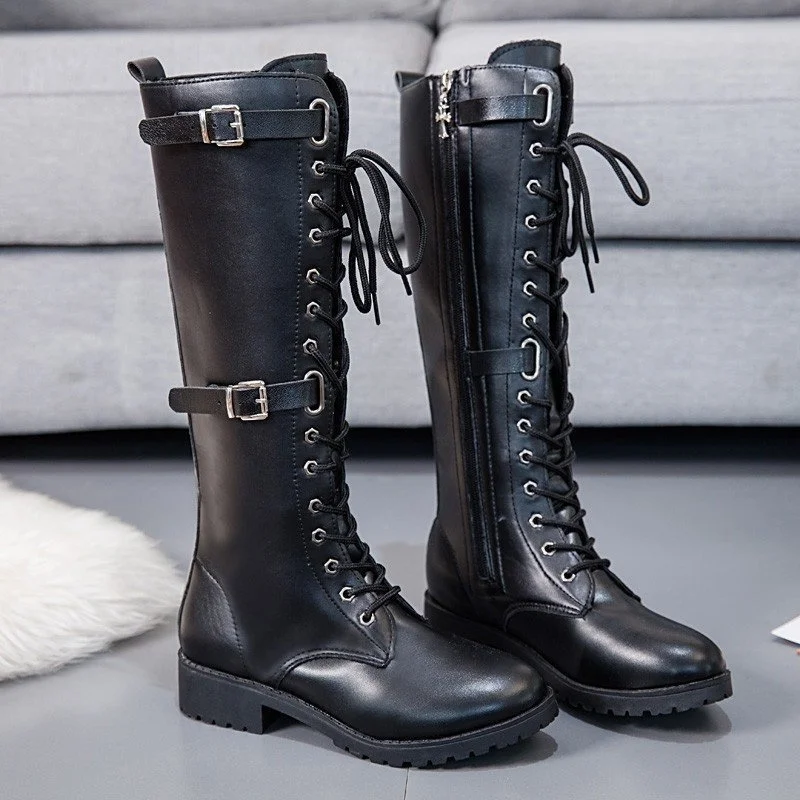 Autumn winter lace up high boots women's thick heel Plush boots zipper Knight boots women's Large boots
Autumn winter lace up high boots women's thick heel Plush boots zipper Knight boots women's Large boots