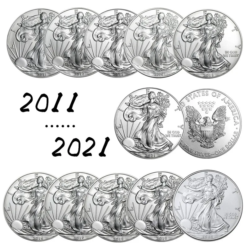 

Новая Коллекционная Статуя Свободы 2011-2021, монета 1 унция, мелкие серебряные коллекционные монеты, американские монеты, подарок на Новый год, отличная коллекция