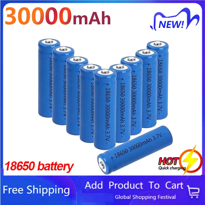 30000mAh 18650 3.7V Battery Li-ion Rechargeable Battery for LED Flashlight/electronic Gadget Cabinet Light Dropshipping
30000mAh 18650 3.7V Battery Li-ion Rechargeable Battery for LED Flashlight/electronic Gadget Cabinet Light Dropshipping