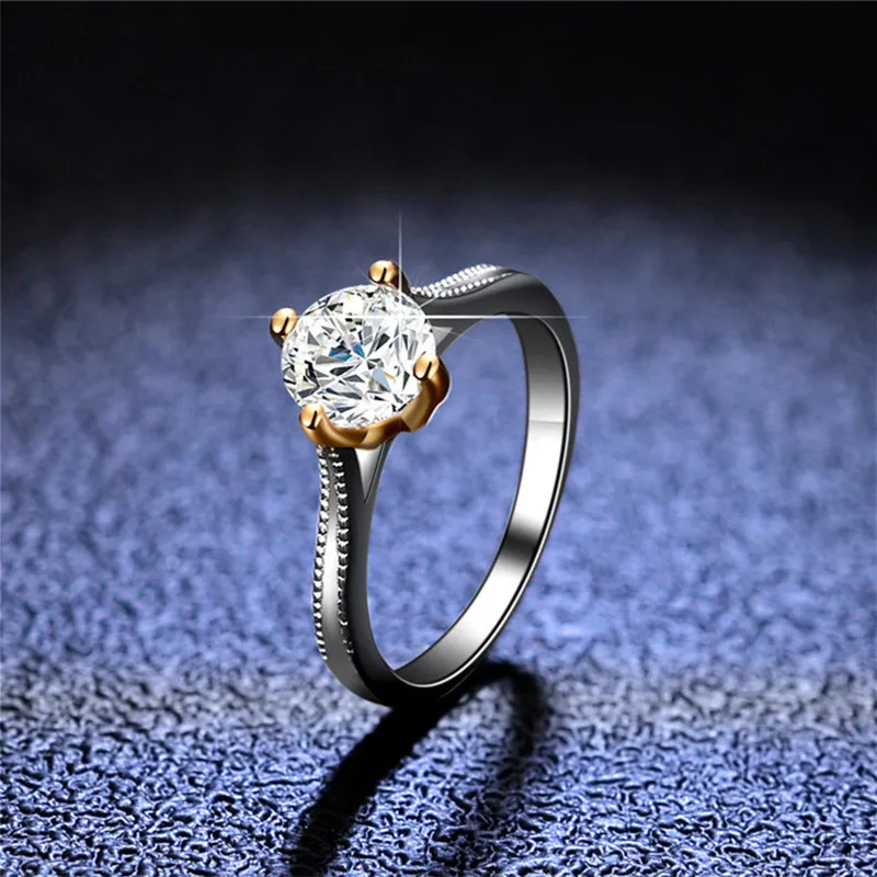 Silver 18K Yellow Gold Prong Excellent Cut Diamond Test Passed 1 Carat D Color Good Moissanite Ring Silver 925 Jewelry Girl Gift
Silver 18K Yellow Gold Prong Excellent Cut Diamond Test Passed 1 Carat D Color Good Moissanite Ring Silver 925 Jewelry Girl Gift