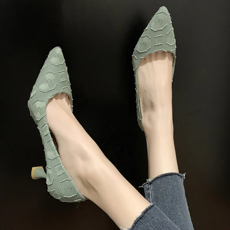 2021 Spring Autumn Sequined Cloth women High Heels Dress Shoes Woman Pointed Toe Pumps Green Shoes Ladies office Work Shoes
2021 Spring Autumn Sequined Cloth women High Heels Dress Shoes Woman Pointed Toe Pumps Green Shoes Ladies office Work Shoes