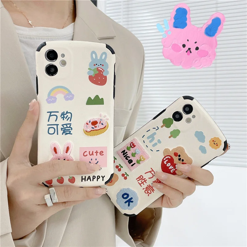 Cute embroidered bear rabbit XR for iphone 13pro case 11 for iphone12 / xsmax soft 8plus
Cute embroidered bear rabbit XR for iphone 13pro case 11 for iphone12 / xsmax soft 8plus