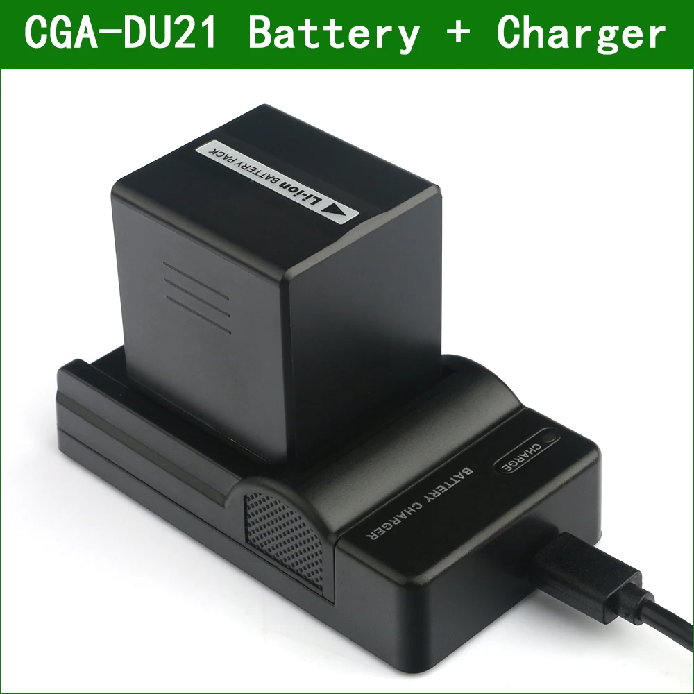 

LANFULANG Battery and USB Charger for Panasonic CGA-DU21 and SDR-H18 PV-GS150 PV-GS180 NV-GS140 NV-GS100 NV-GS120 NV-GS65