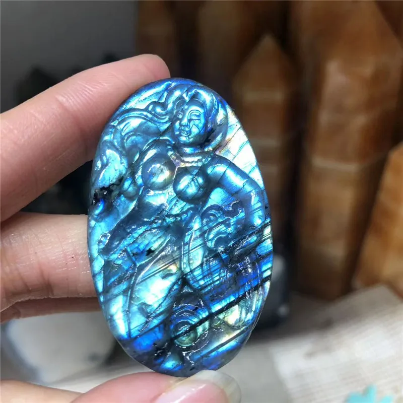 1PC Natural Labradorite Stone Quartz Crystal Hand Carved Mermaid Healing Quartz Gemstone Pendant Home Decoration Decoration
1PC Natural Labradorite Stone Quartz Crystal Hand Carved Mermaid Healing Quartz Gemstone Pendant Home Decoration Decoration