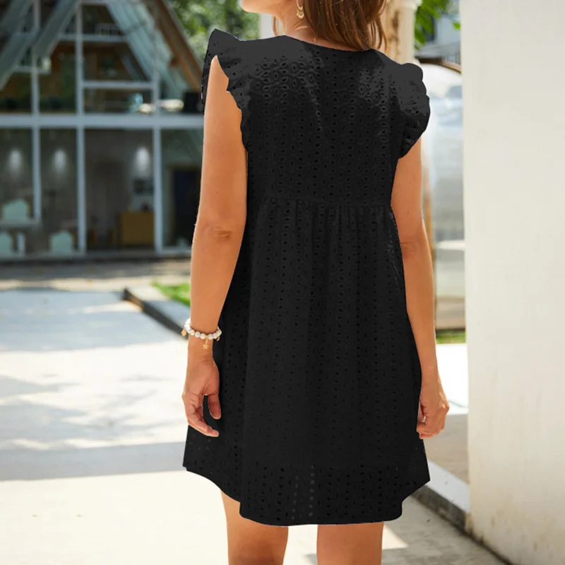 2021 Summer New Sexy Mini Dress Women Fashion Ruffles Sleeve Lace V-Neck Casual Loose Female Dresses Solid Elegant Lady Skirt
2021 Summer New Sexy Mini Dress Women Fashion Ruffles Sleeve Lace V-Neck Casual Loose Female Dresses Solid Elegant Lady Skirt