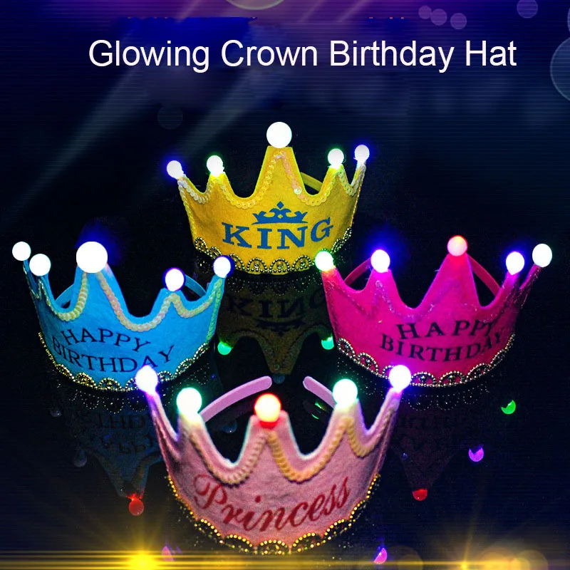 LED King Princess Prince Happy Birthday Paper Crown Hats Baby Shower Boy Girl Birthday Party Xmas Decorations Supplies Kids
LED King Princess Prince Happy Birthday Paper Crown Hats Baby Shower Boy Girl Birthday Party Xmas Decorations Supplies Kids