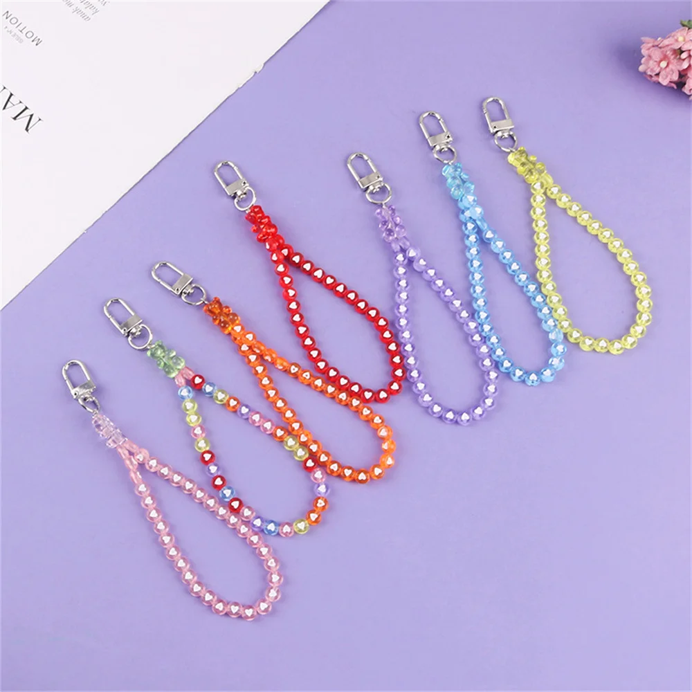 New Cute Round Heart Bead Chain Keyring Pendant Candy Color Bear Acrylic Keychains Accessories Women Couple Bag Key Holder
New Cute Round Heart Bead Chain Keyring Pendant Candy Color Bear Acrylic Keychains Accessories Women Couple Bag Key Holder