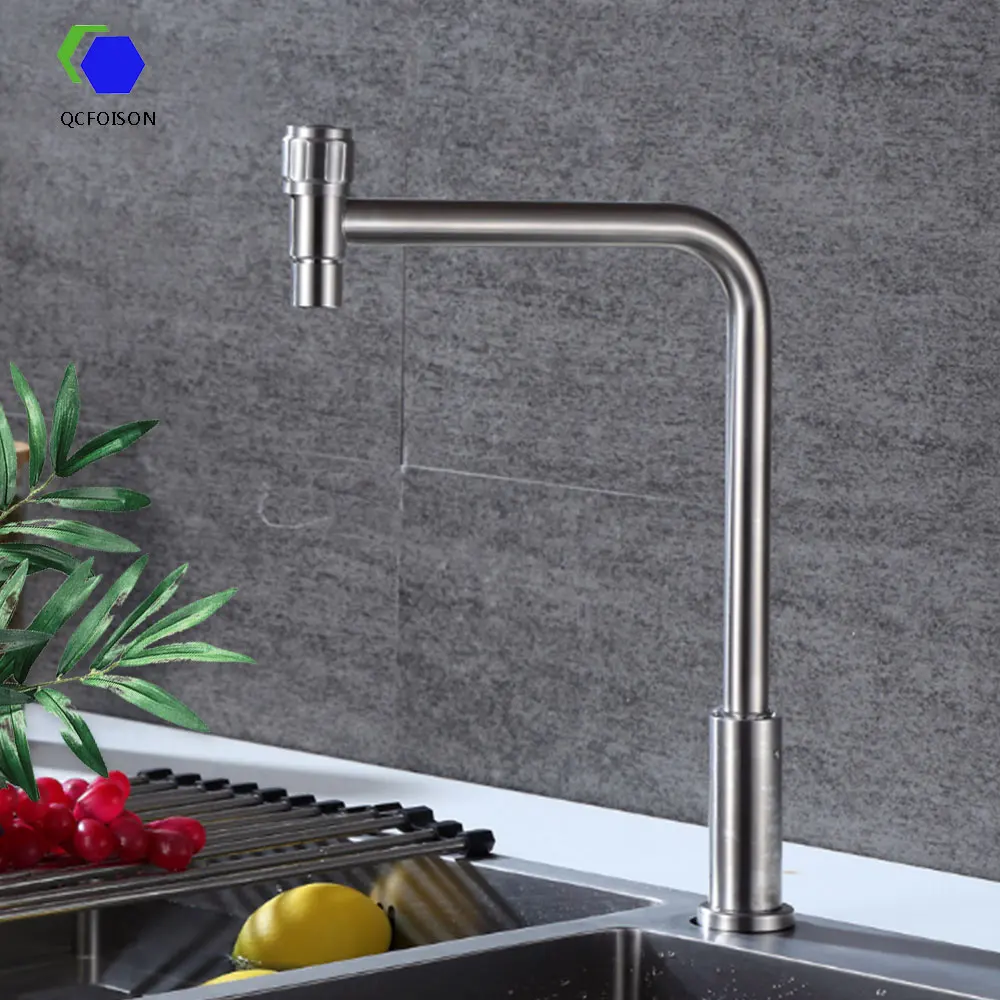 QCFOISON 304 stainless steel kitchen spigots sink single cold faucet brush rotating dishwashing basin water tap
QCFOISON 304 stainless steel kitchen spigots sink single cold faucet brush rotating dishwashing basin water tap