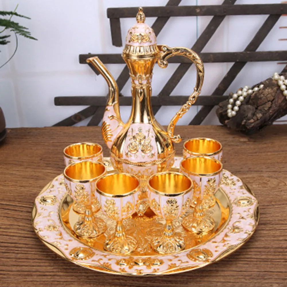 Eu Style Vintage Wine Pot Cups Plate Tray Set Home Wedding Gift Party Home Decoration 6*Wine Cup 1*Wine Pot 1*Tray
Eu Style Vintage Wine Pot Cups Plate Tray Set Home Wedding Gift Party Home Decoration 6*Wine Cup 1*Wine Pot 1*Tray