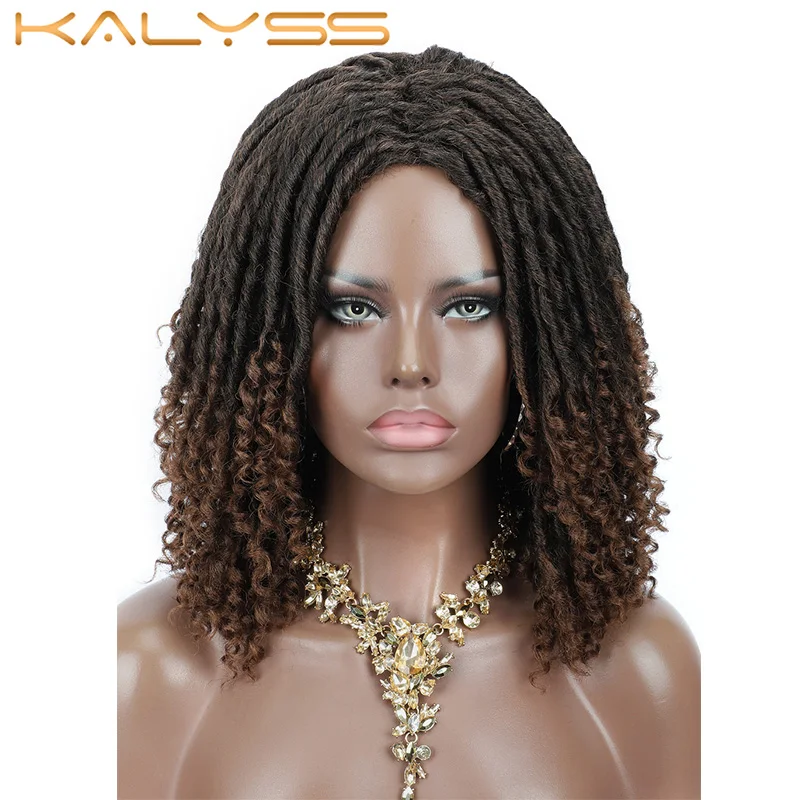 Kaylss 14 дюймов Короткие богини локс Парик искусственный Плетеный парик для черных