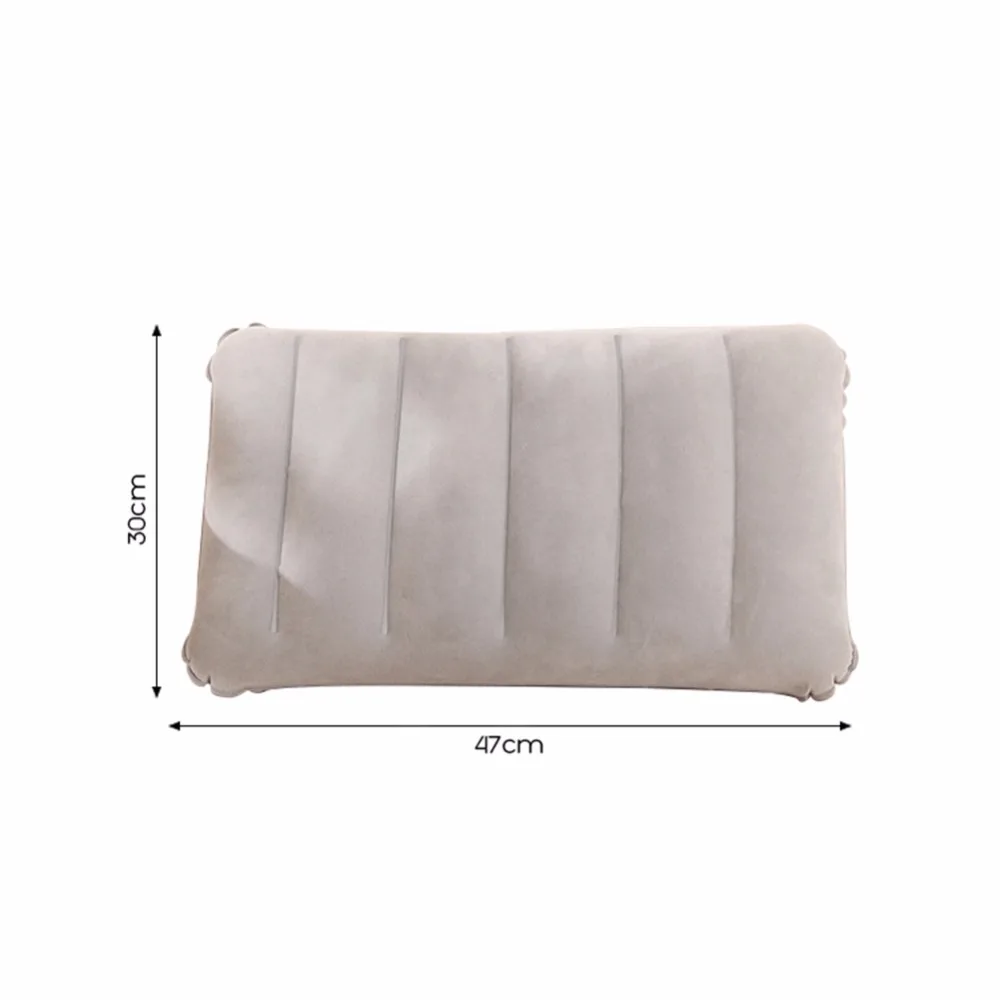 

Portable Pillow Travel Air Cushion Inflatable Double Sided Flocking Cushion Camp Beach Car Plane Head Rest Bed Sleep